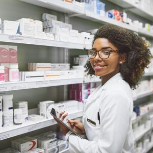 happy pharmacy worker